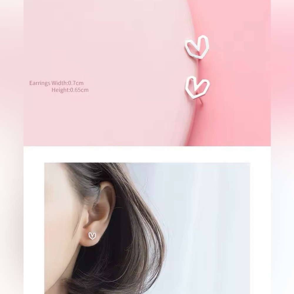 Heart-Shaped Silver Earrings